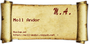 Moll Andor névjegykártya